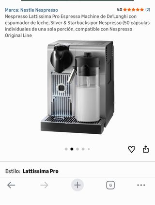 Cafetera Nespresso DeLonghi Lattissima Pro