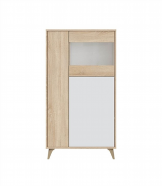 Vitrina 3 Puertas. Roble Canadian/Blanco Artik
