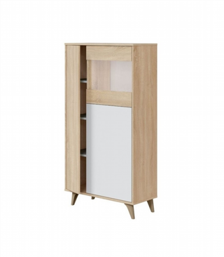 Vitrina 3 Puertas. Roble Canadian/Blanco Artik