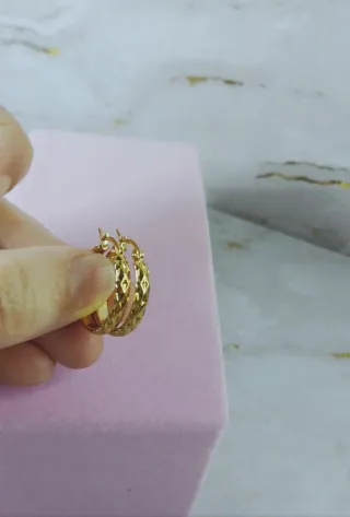 Pendientes Aro Pequeños Chapado Oro 18k