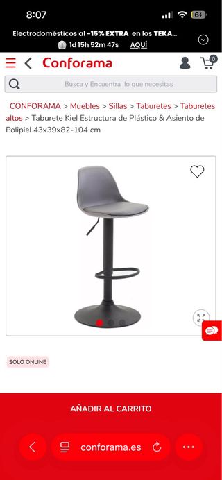 Taburetes altos regulables 25€ por unidad