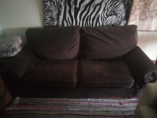 Sofá 2 o 3 plazas marrón con reposabrazos