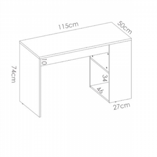 Escritorio Teo con Estante y Cajón. Blanco/Grafit