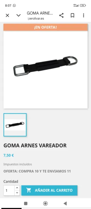 Arnés goma vareador