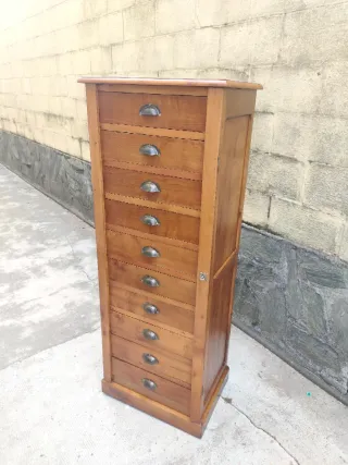 Cassettiera vintage in legno mobile archivio