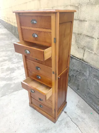 Cassettiera vintage in legno mobile archivio