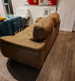 Sofá de 3 plazas beige/marrón