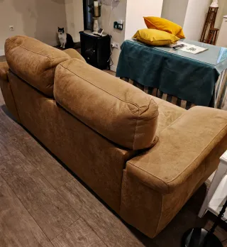 Sofá de 3 plazas beige/marrón