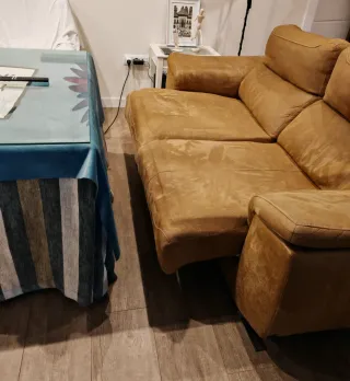 Sofá de 3 plazas beige/marrón