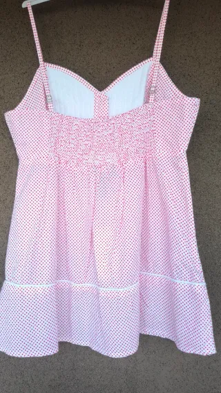 Camisa de tirantes con topos rojos Mango talla S