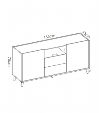 Aparador 2 puertas 2 Cajones. Combinadión de Colo