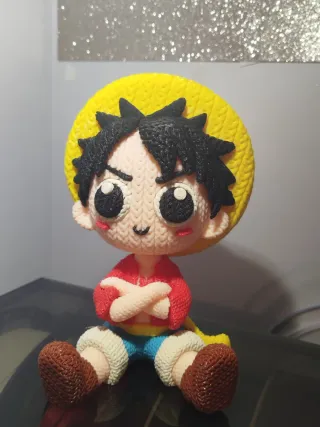Statuetta Luffy One Piece crochet 3D
