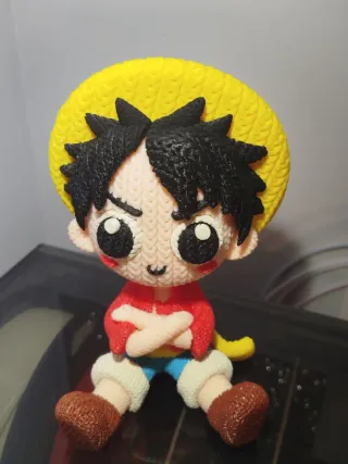 Statuetta Luffy One Piece crochet 3D
