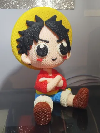 Statuetta Luffy One Piece crochet 3D