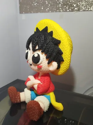 Statuetta Luffy One Piece crochet 3D