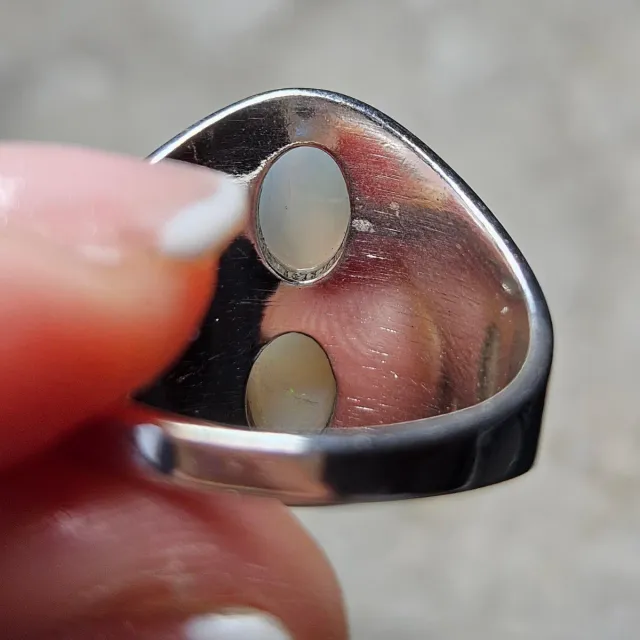Anillo plata 925 con doble ópalo etíope