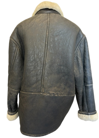 Chaqueta de cuero con borrego