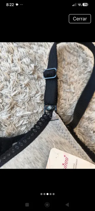 Sujetador de lactancia gris y negro