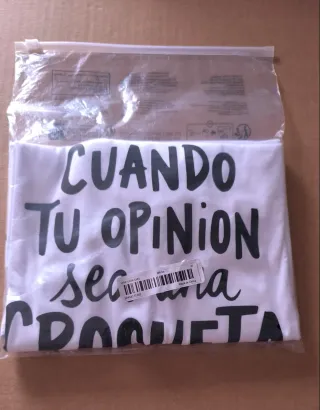 Camiseta blanca de algodón Talla M Croqueta