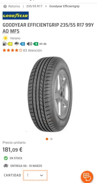 4 Neumáticos Goodyear 235/55 R17