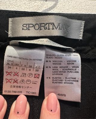 Pantaloni Sportmax misto lana neri IT 38