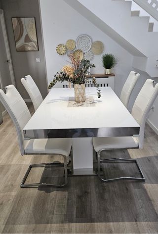 Mesa de comedor Intempo cristal y metal