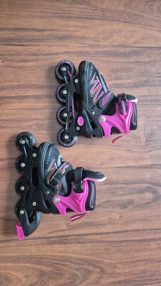 Patines extensibles niña rosa y negro