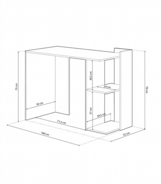 Escritorio Estudio Reversible. Blanco Artik Y Rob