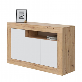 Aparador 3 Puertas 1 Hueco. Roble Nordi/Blanco Ar