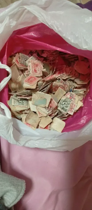 Lote 4 Sellos Antiguos España Y la bolsa llena.