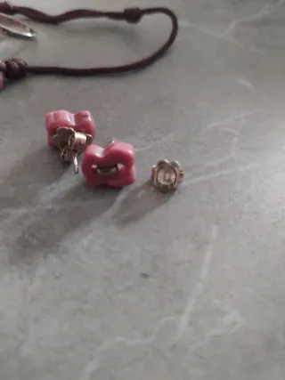 Conjunto Pulsera, Pendientes y Anillo Rosa