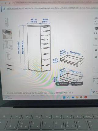 Cajonera Alex Ikea 9 cajones