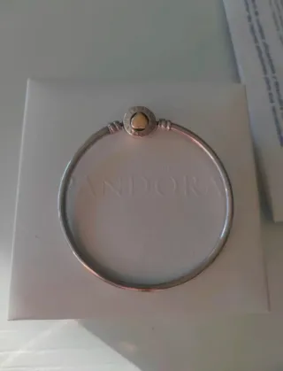 Pulsera Pandora Corazón Oro y Plata