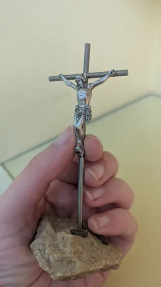Figura Cristo en plata y Piedra