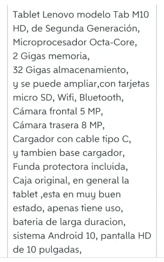 Tablet Lenovo M10 HD