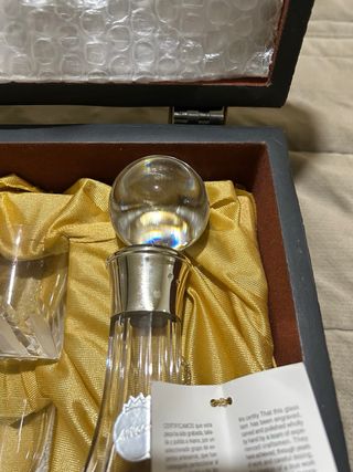 Juego decantador y Vasos Cristal con Detalles Plat