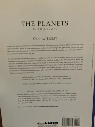 Partituras Bolling, Holst-Planetas, Anderson