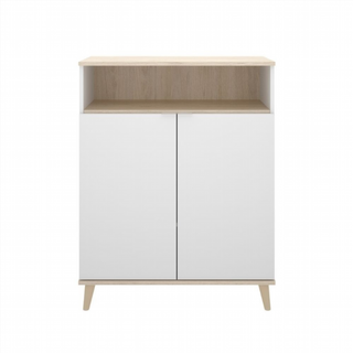 Mueble Bajo Auxiliar Wok. Blanco/Natural