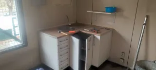 cocina y fregadero ideal para  espacios pequeños