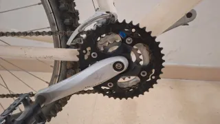 Bicicleta Montaña Naranja y Blanca