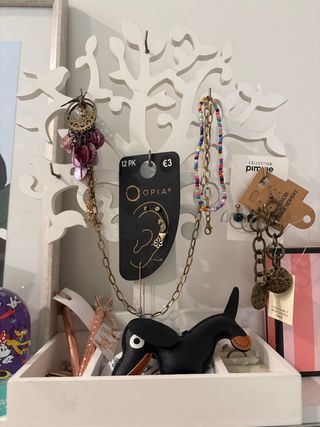 Joyero árbol dorado y blanco