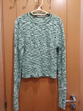 Jersey mujer verde jaspeado