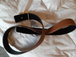 Cinturón Hermes Marrón Hebilla Dorada