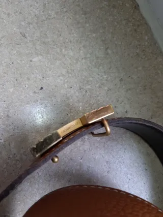 Cinturón Hermes Marrón Hebilla Dorada