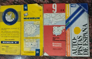 Lote 4 Mapas Carreteras antiguos España