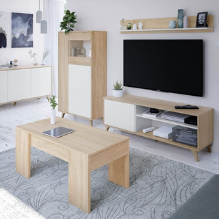 Mesa Tv 135 Cm 1 Puerta 1 Estante. Roble Canadian