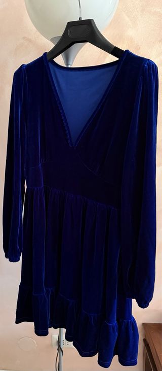 Abito in velluto blu