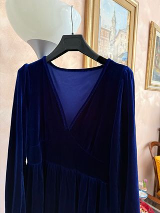 Abito in velluto blu