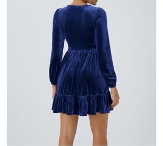 Abito in velluto blu