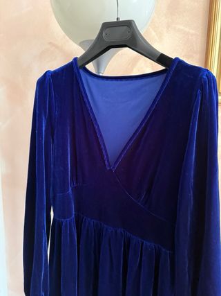 Abito in velluto blu